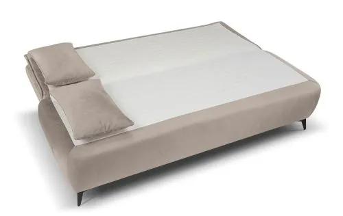 2-Sitzer Schlafsofa Sendi mit Bettkasten | 210cm | Velourstoff | beige