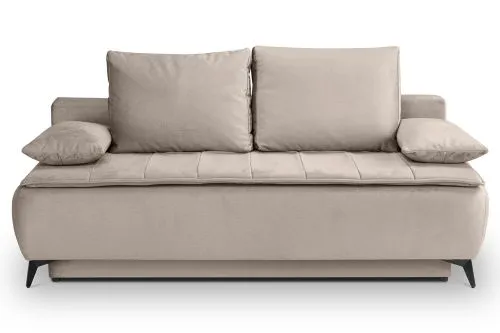 2-Sitzer Schlafsofa Sendi mit Bettkasten | 210cm | Velourstoff | beige