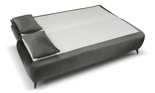 2-Sitzer Schlafsofa Sendi mit Bettkasten | 210cm | Velourstoff | grau-beige