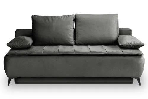 2-Sitzer Schlafsofa Sendi mit Bettkasten | 210cm | Velourstoff | grau-beige