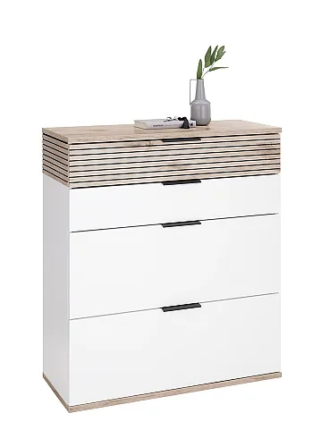 Kommode Schuhschrank Montello | Soft white / Viking Oak