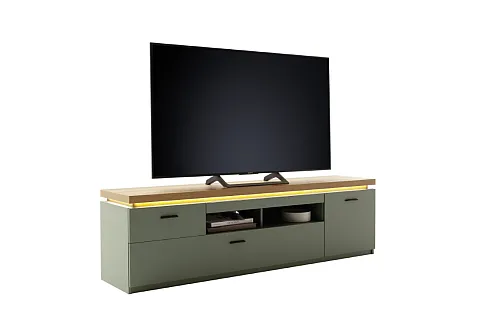 TV-Board Moniz 1 | Salbei grün / Eiche Evoke
