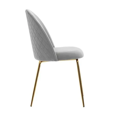 2er Set 4-Fuß Polsterstuhl Diama | samt | grau