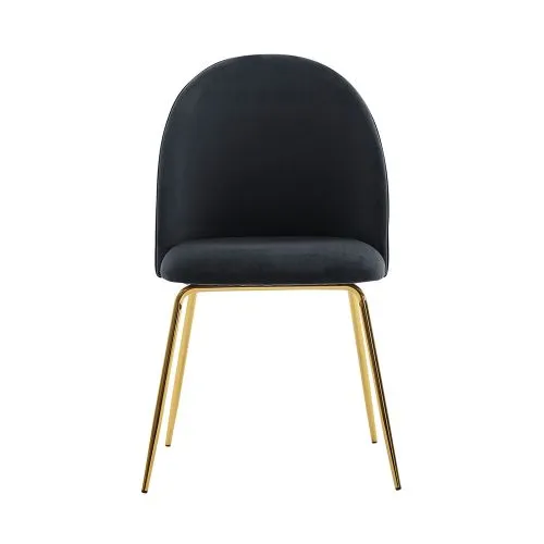 2er Set 4-Fuß Polsterstuhl Diama | samt | schwarz