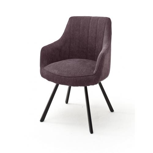 2er Set 4-Fuß Stuhl Sassello mit Armlehnen | grau | 4-Fuß-Stühle