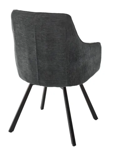 2er Set 4-Fuß Stuhl Sassello mit Armlehnen | anthrazit