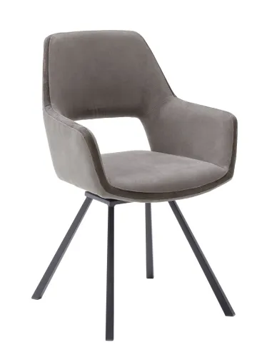 2er Set Armlehnstuhl Bayonne | Webstoff | drehbar | cappuccino