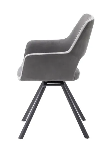 2er Set Armlehnstuhl Bayonne | Webstoff | drehbar | dunkelgrau