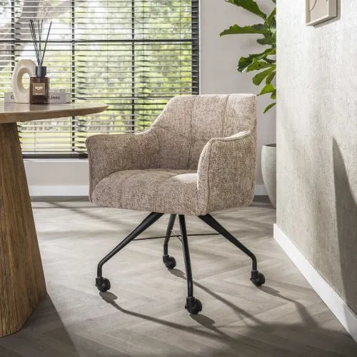 2er Set Stuhl Joli | mit Rollen | Hoven sand