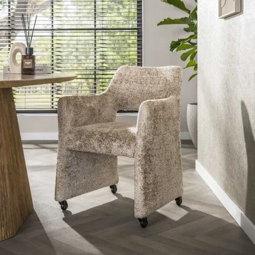 2er Set Stuhl Palio | mit Rollen | Alura sand