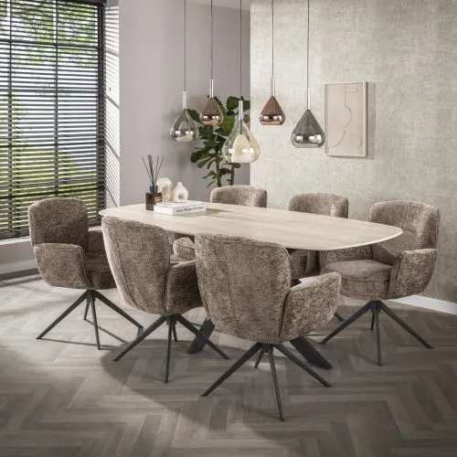 2er Set Barhocker Duba | drehbar | Champagne