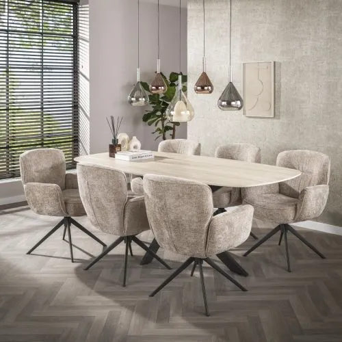 2er Set Barhocker Duba | drehbar | Sandfarbe
