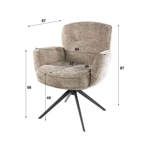 2er Set Barhocker Duba | drehbar | Sandfarbe