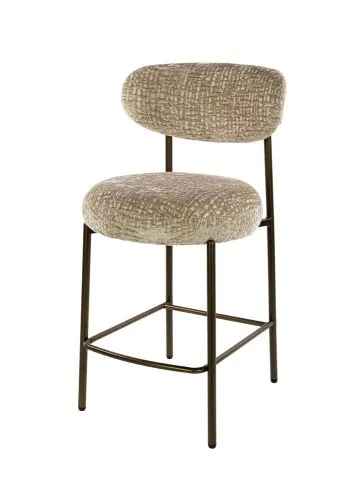 2er Set Barhocker Elysia | Monti Stoff / Strukturgewebe | sand-braun