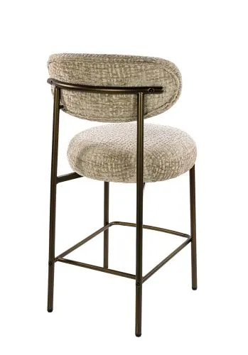 2er Set Barhocker Elysia | Monti Stoff / Strukturgewebe | sand-braun