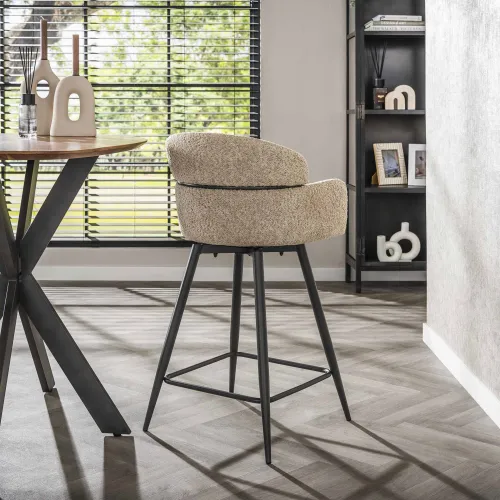 2er Set Barhocker Miky | drehbar | Sandfarbe