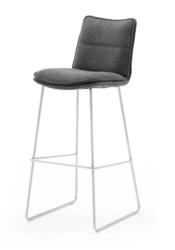 2er Set Barstuhl Hampton | Edelstahl | drehbar | anthrazit