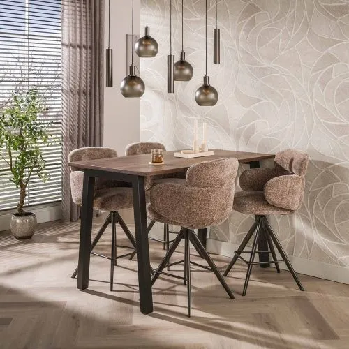 2er Set Barstuhl Milagro, im Wohnzimmer an der Theke, Drehstuhl mit Armlehnen und Fußstütze – Ansicht 8