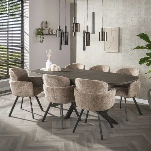 2er Set Stuhl Nasu | drehbar | Hoven champagne