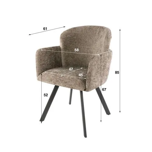 2er Set Stuhl Nasu | drehbar | Hoven champagne