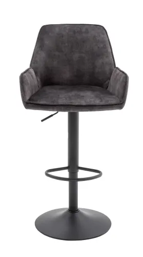 2er Set Barstuhl Ottawa | mit Armlehnen | Samt | drehbar | anthrazit