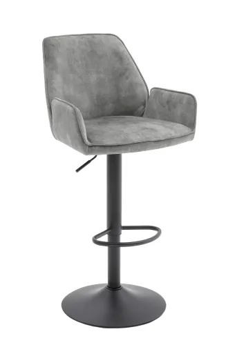 2er Set Barstuhl Ottawa | mit Armlehnen | Samt | drehbar | höhenverstellbar | grau