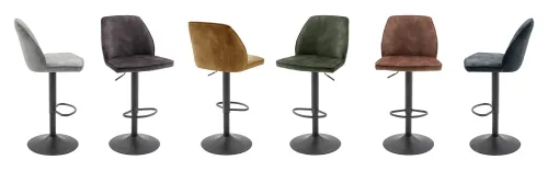 2er Set Barstuhl Ottawa | Vintage Veloursoptik | drehbar | olive