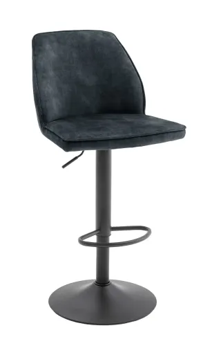 2er Set Barstuhl Ottawa | Vintage Veloursoptik | drehbar | petrol