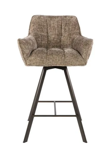 2er Set Barstuhl Toik | drehbar | Hoven Stoff / Chenille | champagne-braun