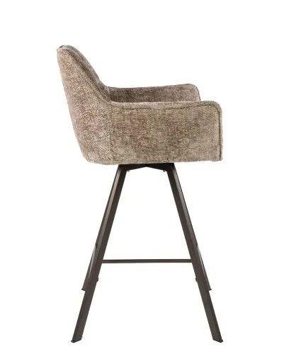 2er Set Barstuhl Toik | drehbar | Hoven Stoff / Chenille | champagne-braun