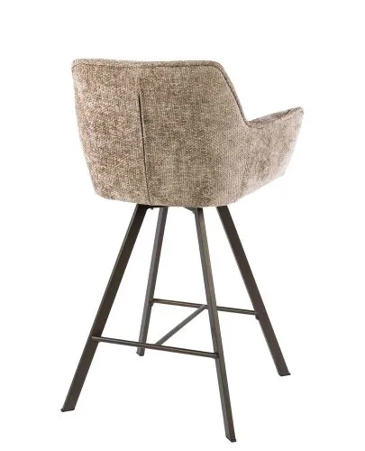 2er Set Barstuhl Toik | drehbar | Hoven Stoff / Chenille | champagne-braun