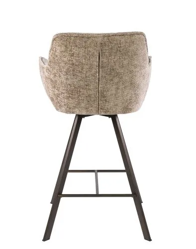 2er Set Barstuhl Toik | drehbar | Hoven Stoff / Chenille | champagne-braun