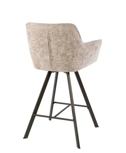 2er Set Barstuhl Toik | drehbar | Hoven Stoff / Chenille | sand-braun