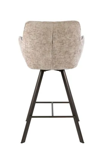 2er Set Barstuhl Toik | drehbar | Hoven Stoff / Chenille | sand-braun