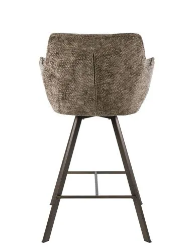 2er Set Barstuhl Toik | drehbar | Hoven Stoff / Chenille | taupe-braun