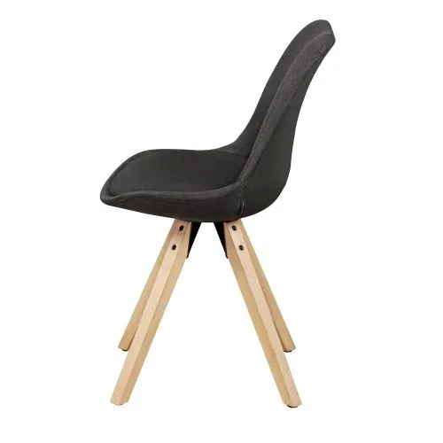 2er Set Esszimmerstuhl LIMA | in Stoffbezug | anthrazit