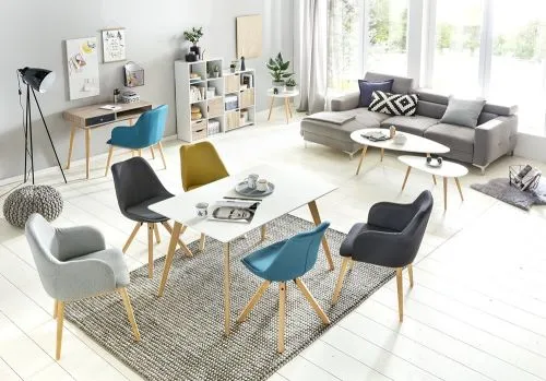 2er Set Esszimmerstuhl LIMA | in Stoffbezug | anthrazit