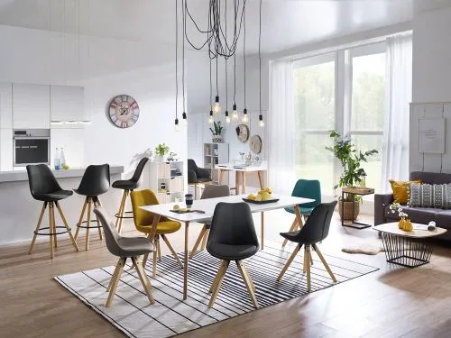 2er Set Esszimmerstuhl LIMA | in Stoffbezug | anthrazit