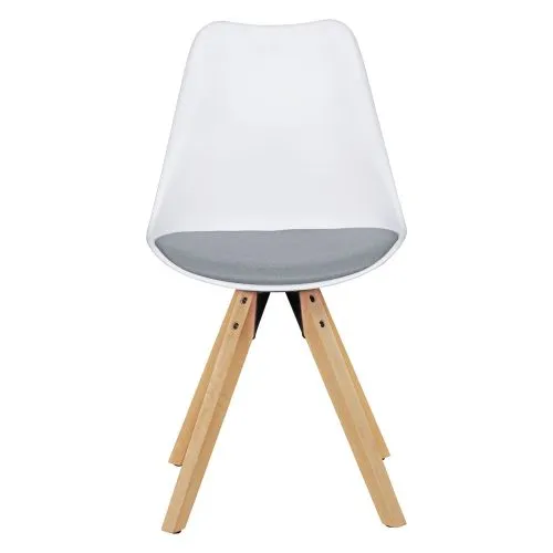 2er Set Esszimmerstuhl LIMA | in Stoffbezug | weiß / grau