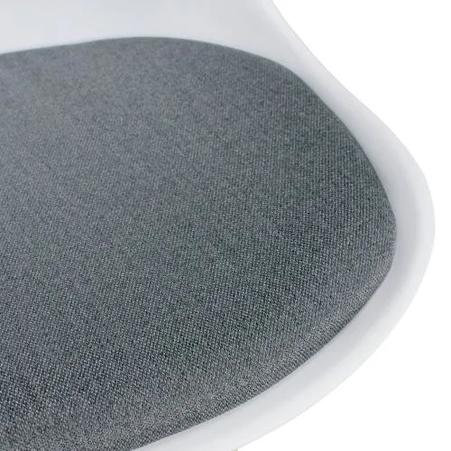 2er Set Esszimmerstuhl LIMA | in Stoffbezug | weiß / grau