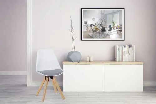 2er Set Esszimmerstuhl LIMA | in Stoffbezug | weiß / grau