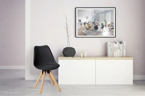 2er Set Esszimmerstuhl LIMA | Kunstleder | schwarz