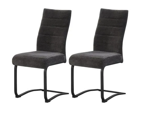 2er Set Freischwinger Leni | Strukturstoff | anthrazit