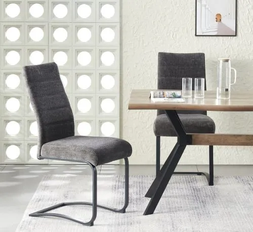 2er Set Freischwinger Leni | Strukturstoff | anthrazit