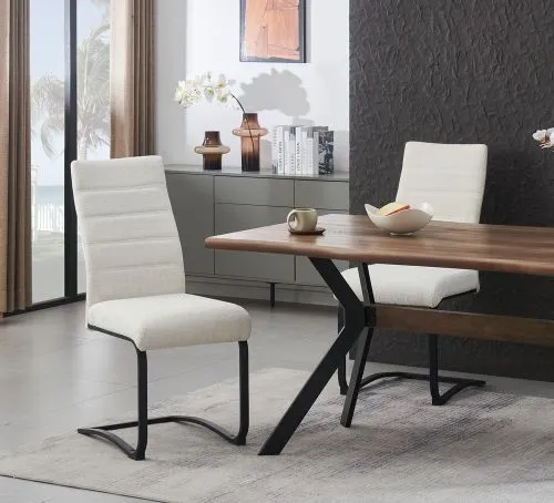 2er Set Freischwinger Leni | Strukturstoff | creme