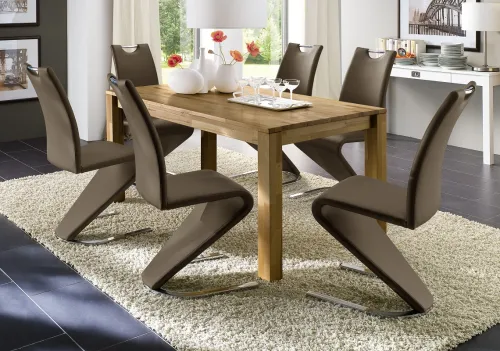 2er Set Freischwinger Stuhl Amado | braun