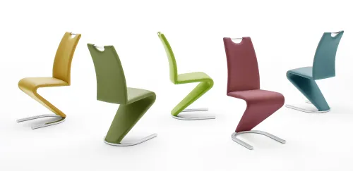 2er Set Freischwinger Stuhl Amado | curry