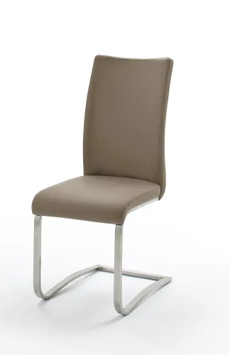 2er Set Freischwinger Stuhl Arco | cappuccino