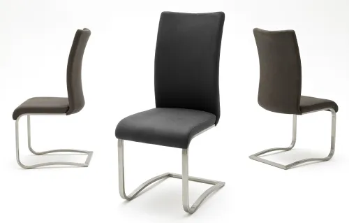 2er Set Freischwinger Stuhl Arco | schwarz