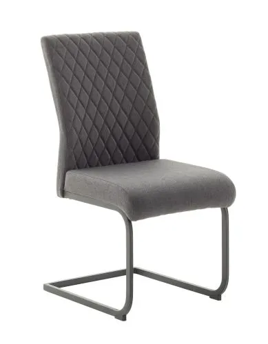 2er Set Freischwinger Stuhl Asti | Feingewebe | anthrazit